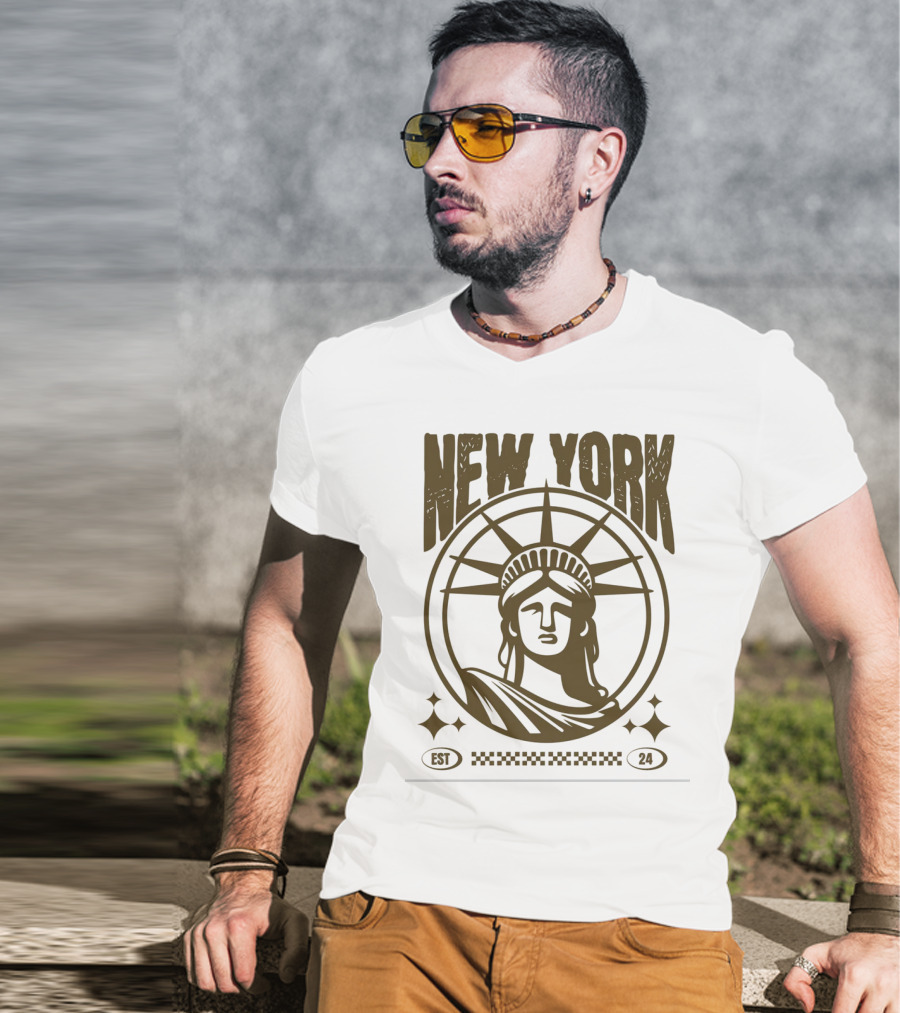 New York Statue Of Liberty EST 24 T-Shirt
