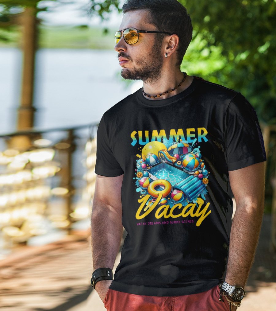 Summer Vacay Dreams And Sunny Scenes Pool Party T-Shirt
