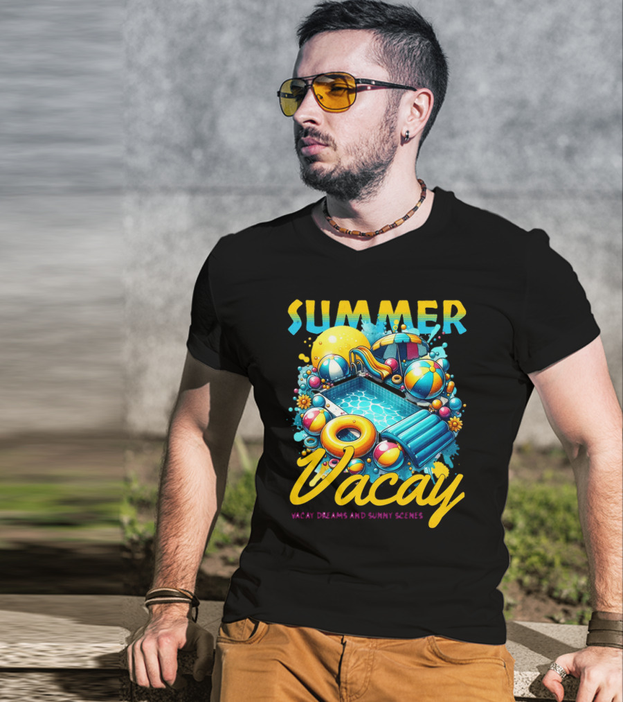 Summer Vacay Dreams And Sunny Scenes Pool Party T-Shirt