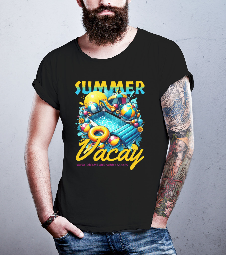 Summer Vacay Dreams And Sunny Scenes Pool Party T-Shirt