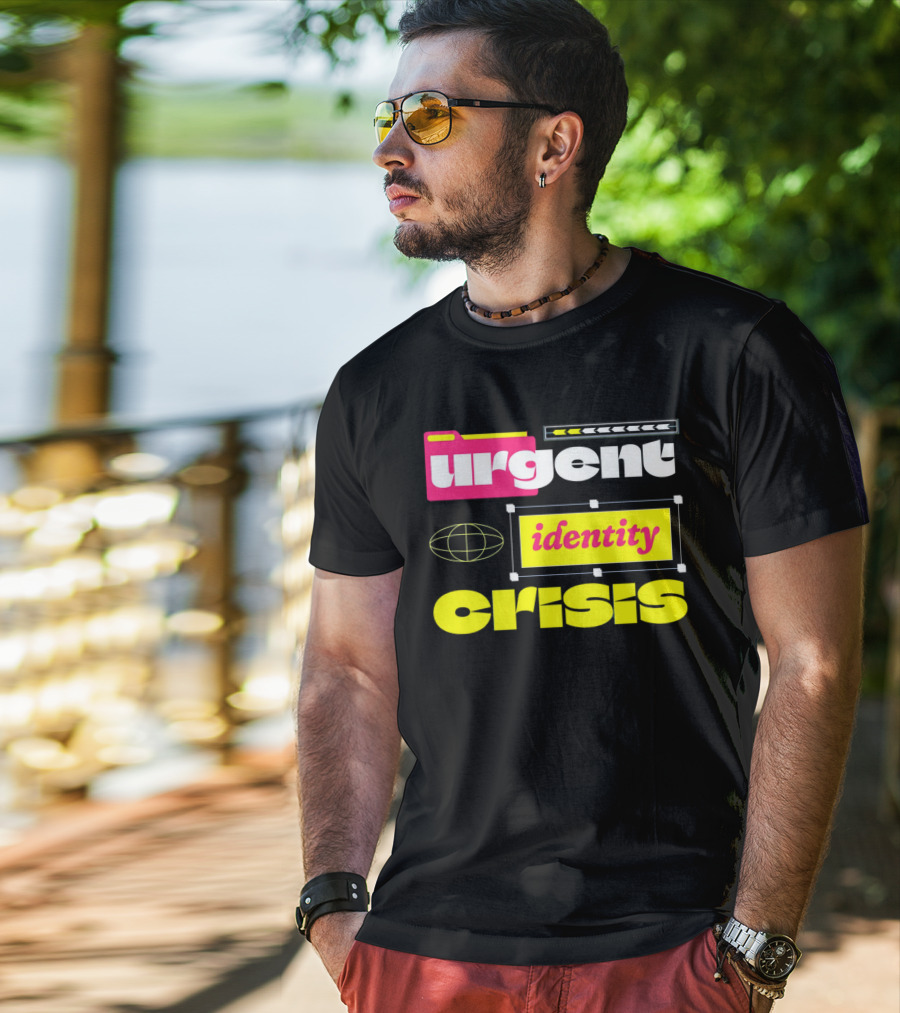 Urgent Identity Crisis Folder Globe T-Shirt