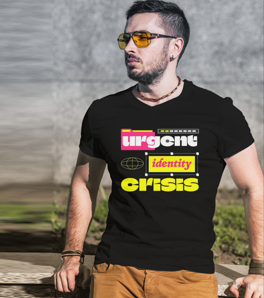Urgent Identity Crisis Folder Globe T-Shirt
