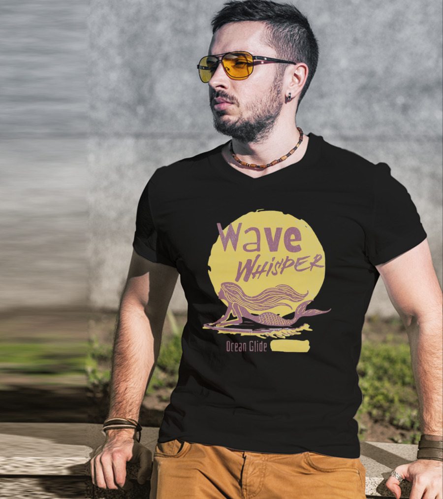 Wave Whisper Ocean Glide Mermaid In Moonlight T-Shirt