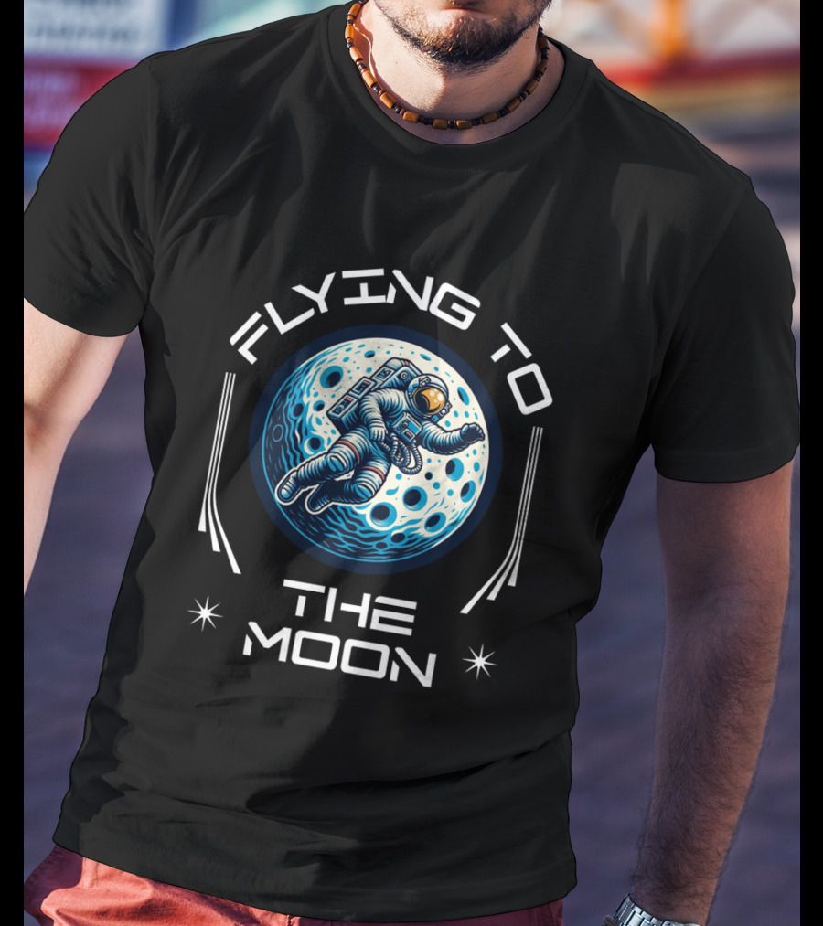 Flying To The Moon Space Astronaut Adventure Lunar Journey T-Shirt