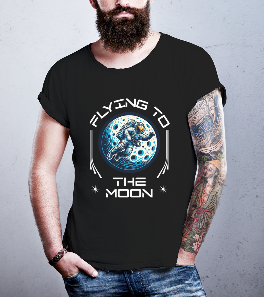 Flying To The Moon Space Astronaut Adventure Lunar Journey T-Shirt