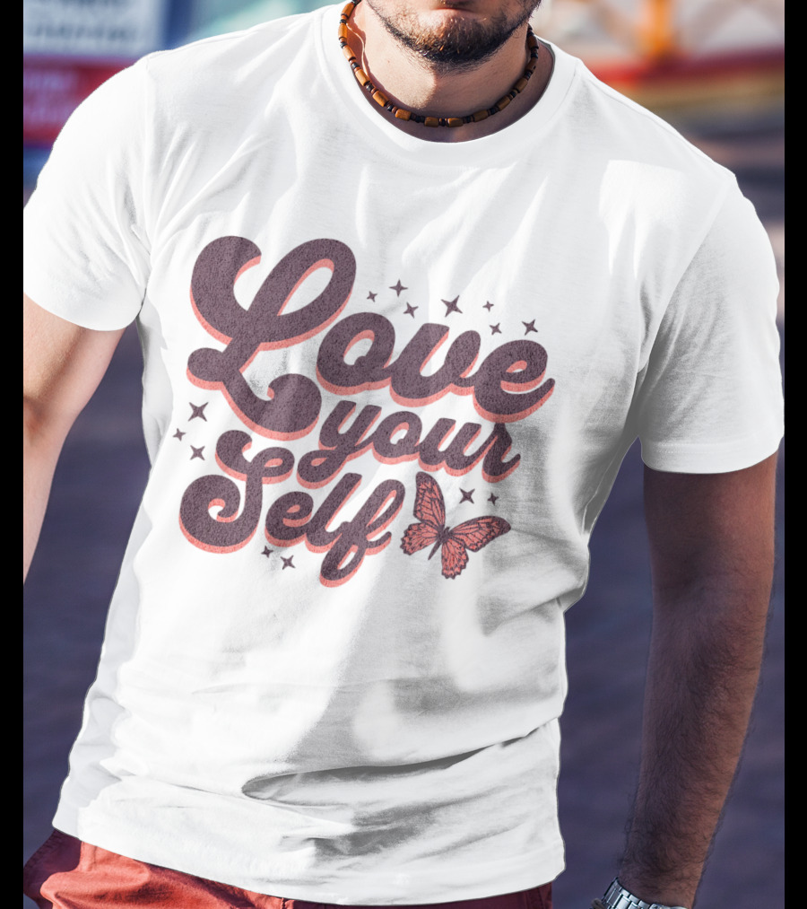 Love Yourself Butterfly With Stars T-Shirt