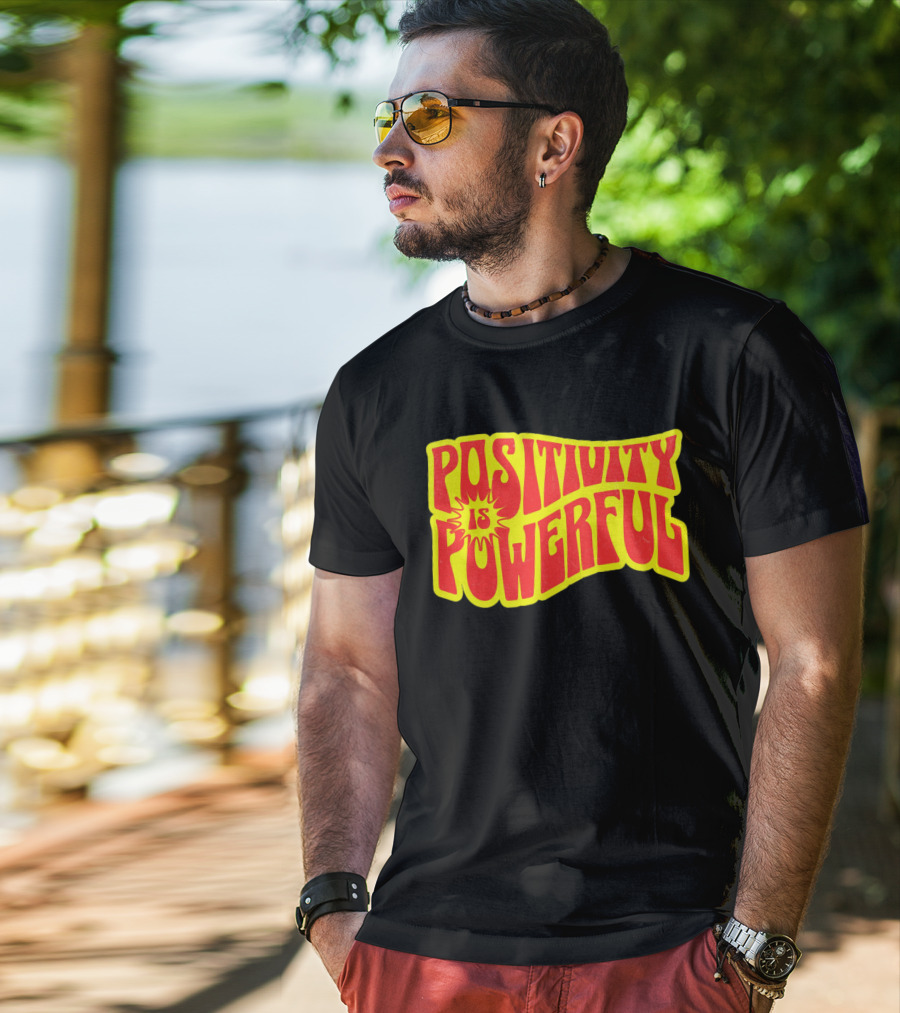 Positivity Is Powerful Retro Typography T-Shirt