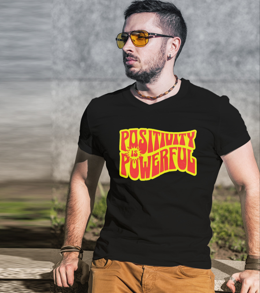 Positivity Is Powerful Retro Typography T-Shirt