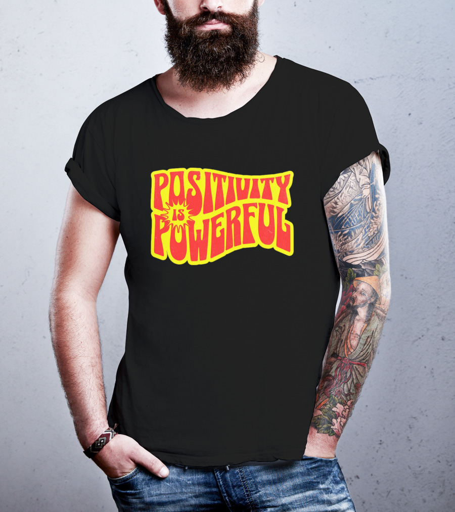 Positivity Is Powerful Retro Typography T-Shirt
