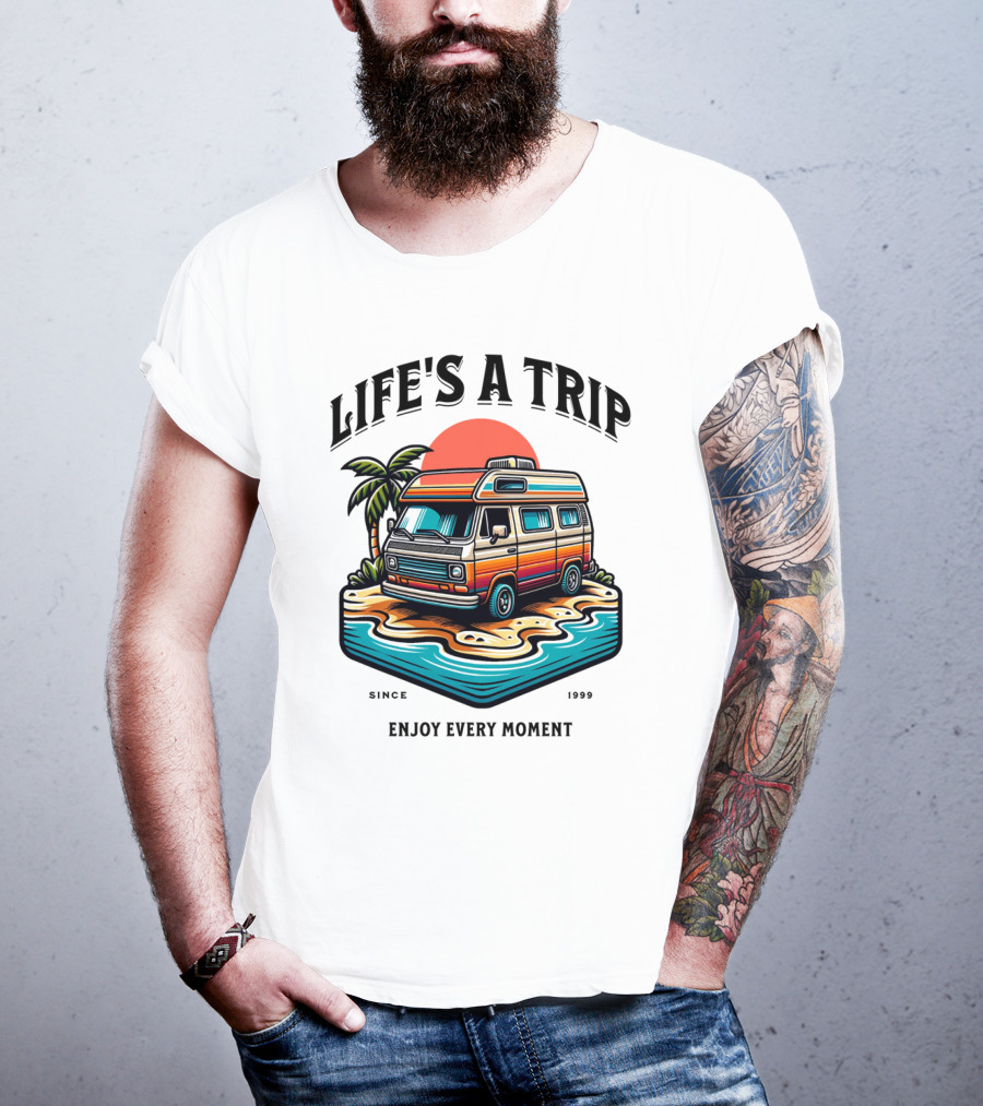 Life's A Trip Vintage Campervan Since 1989 Enjoy Every Moment T-Shirt
