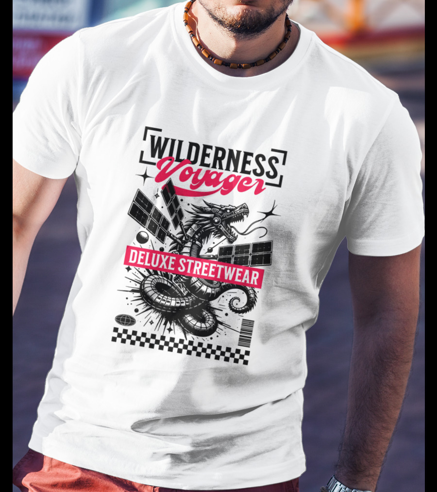 Wilderness Voyager Deluxe Streetwear Dragon Satellite T-Shirt