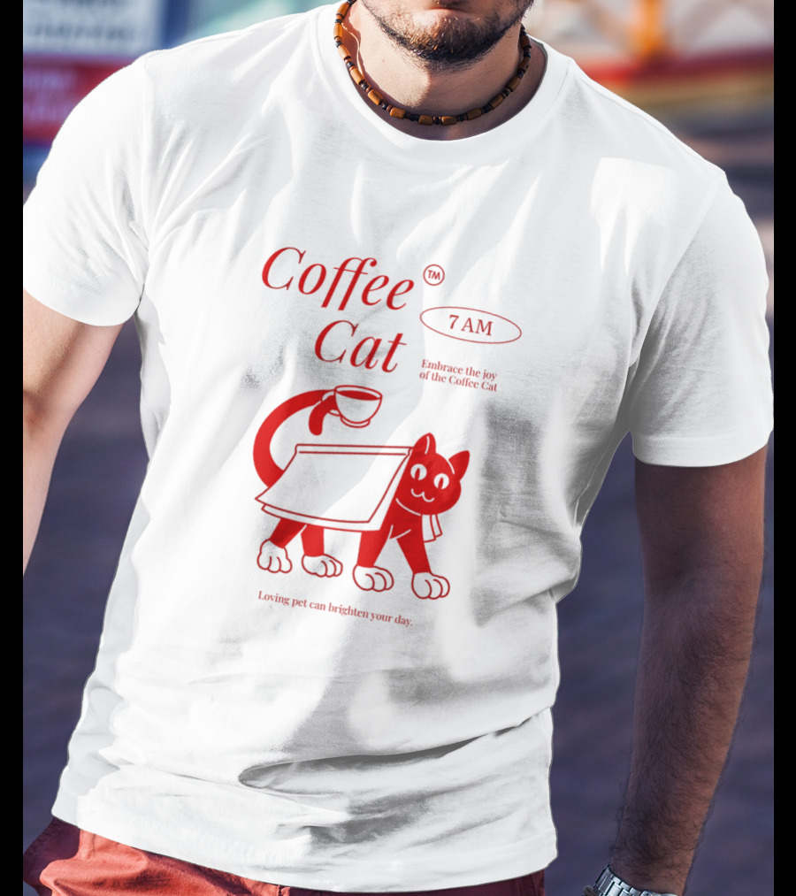 Coffee Cat 7 AM Embrace The Joy Of The Coffee Cat T-Shirt