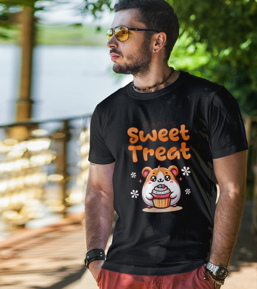 Hamster's Sweet Treat Cupcake Cute Creamy Delight T-Shirt