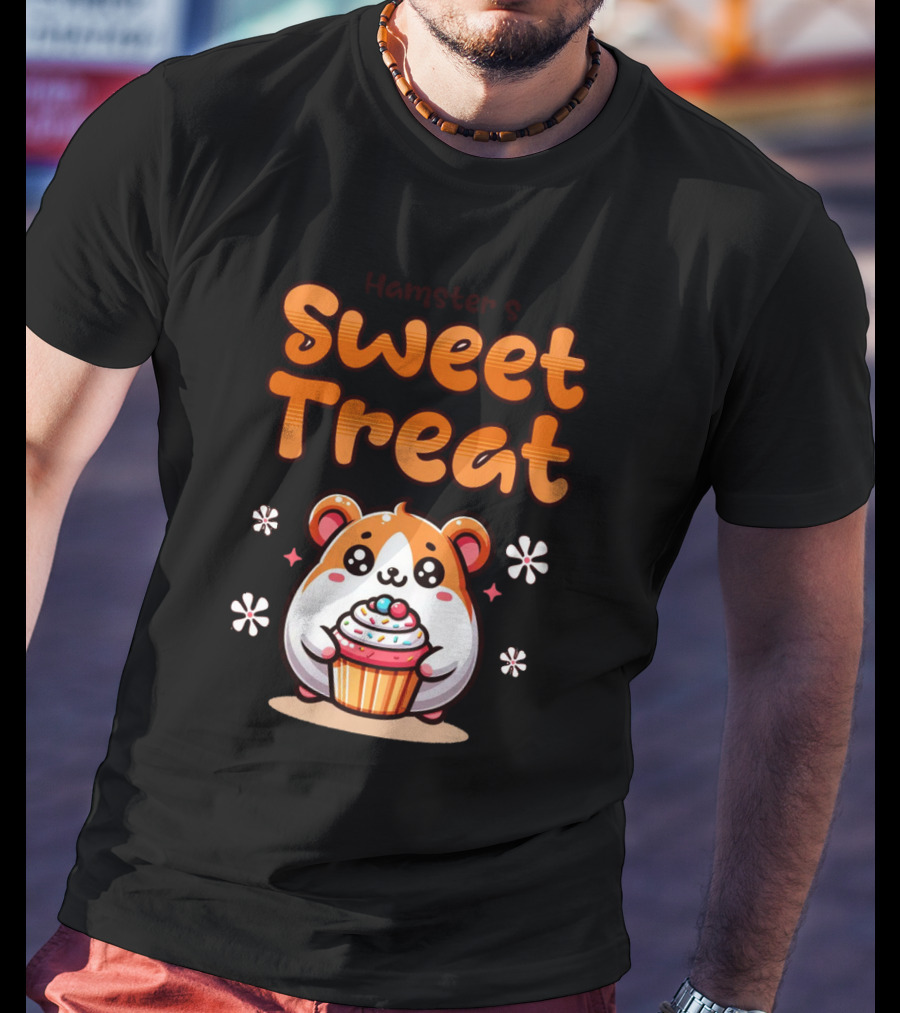 Hamster's Sweet Treat Cupcake Cute Creamy Delight T-Shirt