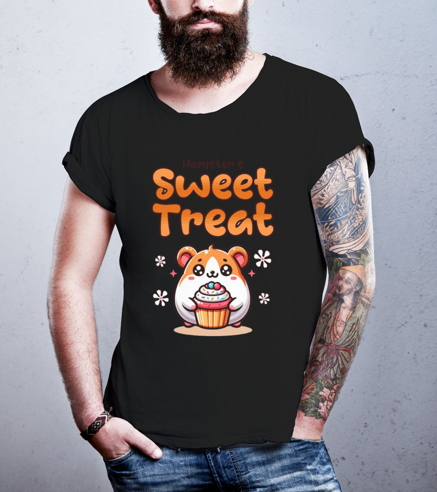Hamster's Sweet Treat Cupcake Cute Creamy Delight T-Shirt