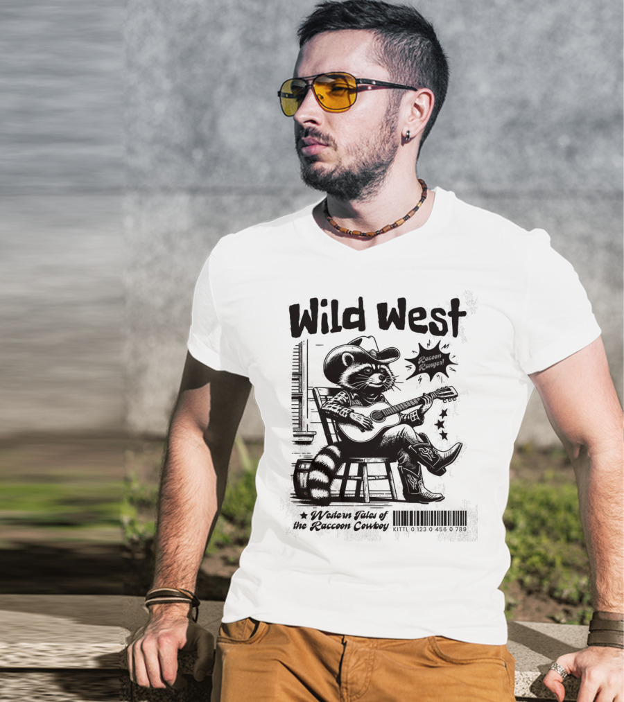 Wild West Raccoon Ranger Western Tales Of The Raccoon Cowboy T-Shirt