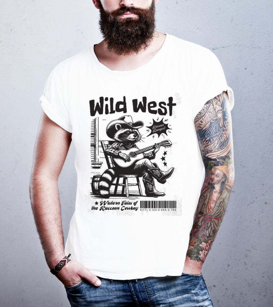 Wild West Raccoon Ranger Western Tales Of The Raccoon Cowboy T-Shirt