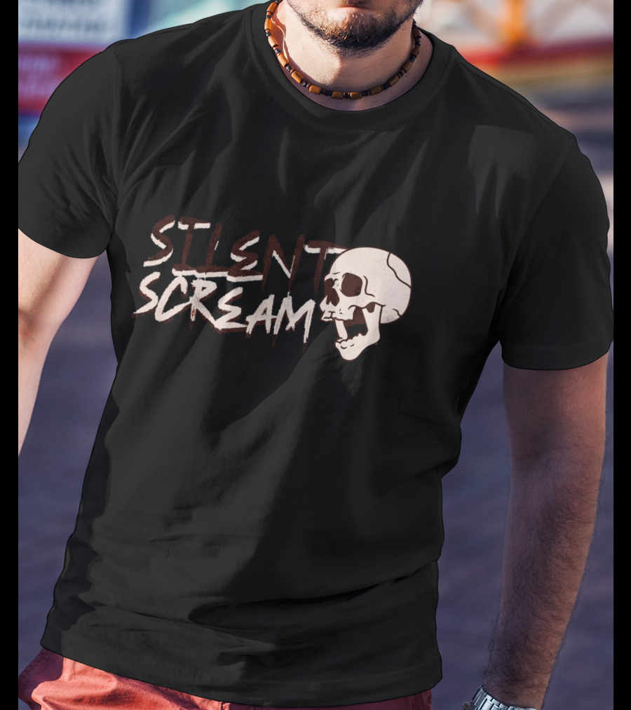Silent Scream Skull Art With Screaming Skull Face T-Shirt