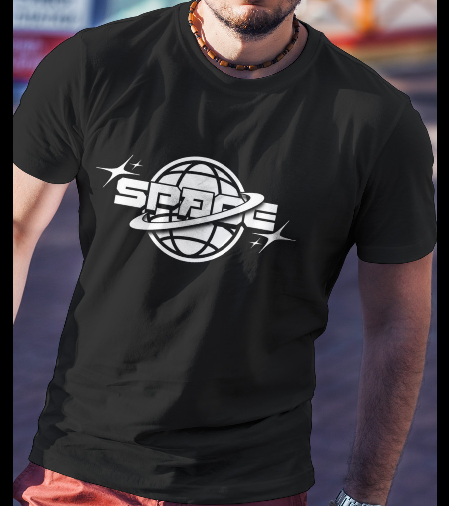 Space Logo With Orbiting Ring And Stars T-Shirt