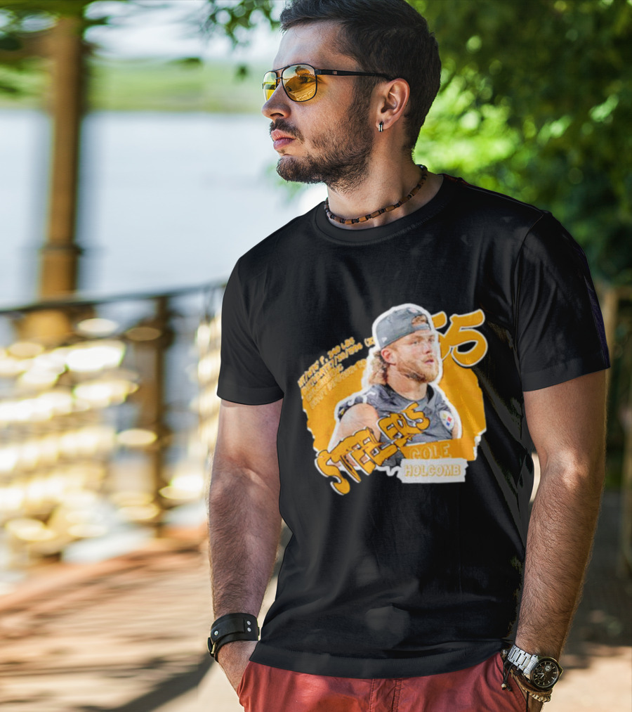 Steelers Football Cole Holcomb 55 Weight 240 Lbs Height 6'1 T-Shirt