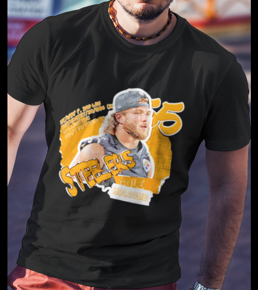 Steelers Football Cole Holcomb 55 Weight 240 Lbs Height 6'1 T-Shirt