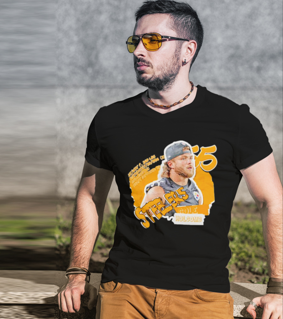 Steelers Football Cole Holcomb 55 Weight 240 Lbs Height 6'1 T-Shirt