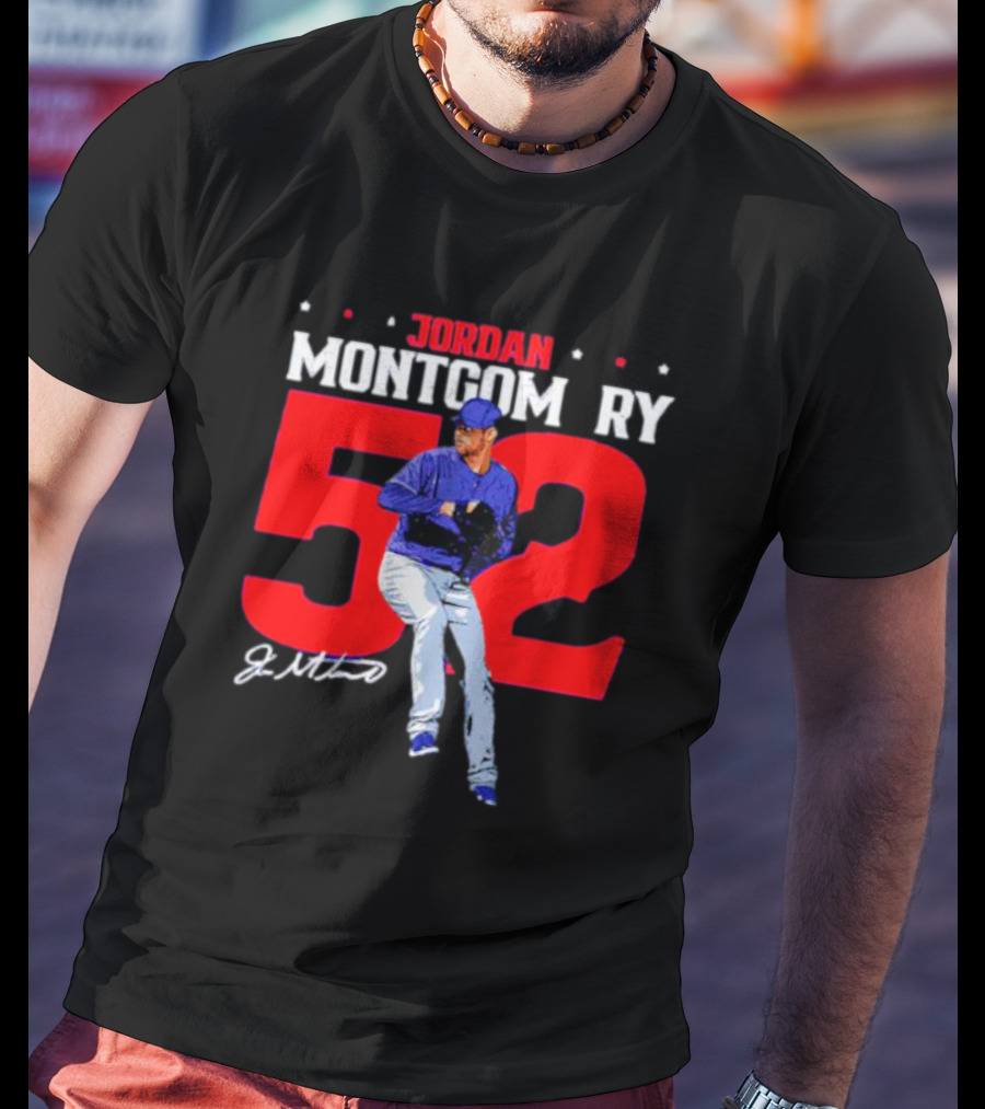 Jordan Montgomery 52 Texas Rangers Signature Pitcher T-Shirt