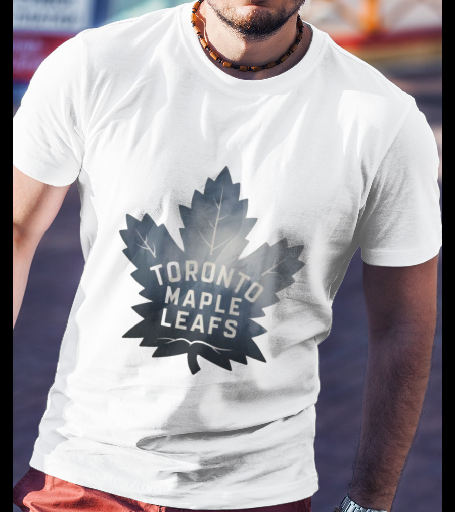 Toronto Maple Leafs Logo In Maple Leaf Shape T-Shirt