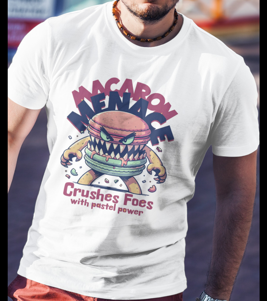 Macaron Menace Crushes Foes With Pastel Power T-Shirt