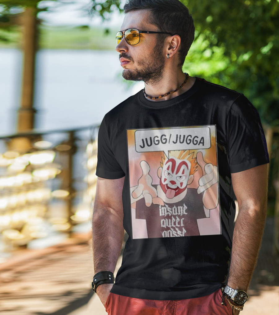Jugg Jugga Insane Queer Posse Cartoon Character Clown Face T-Shirt