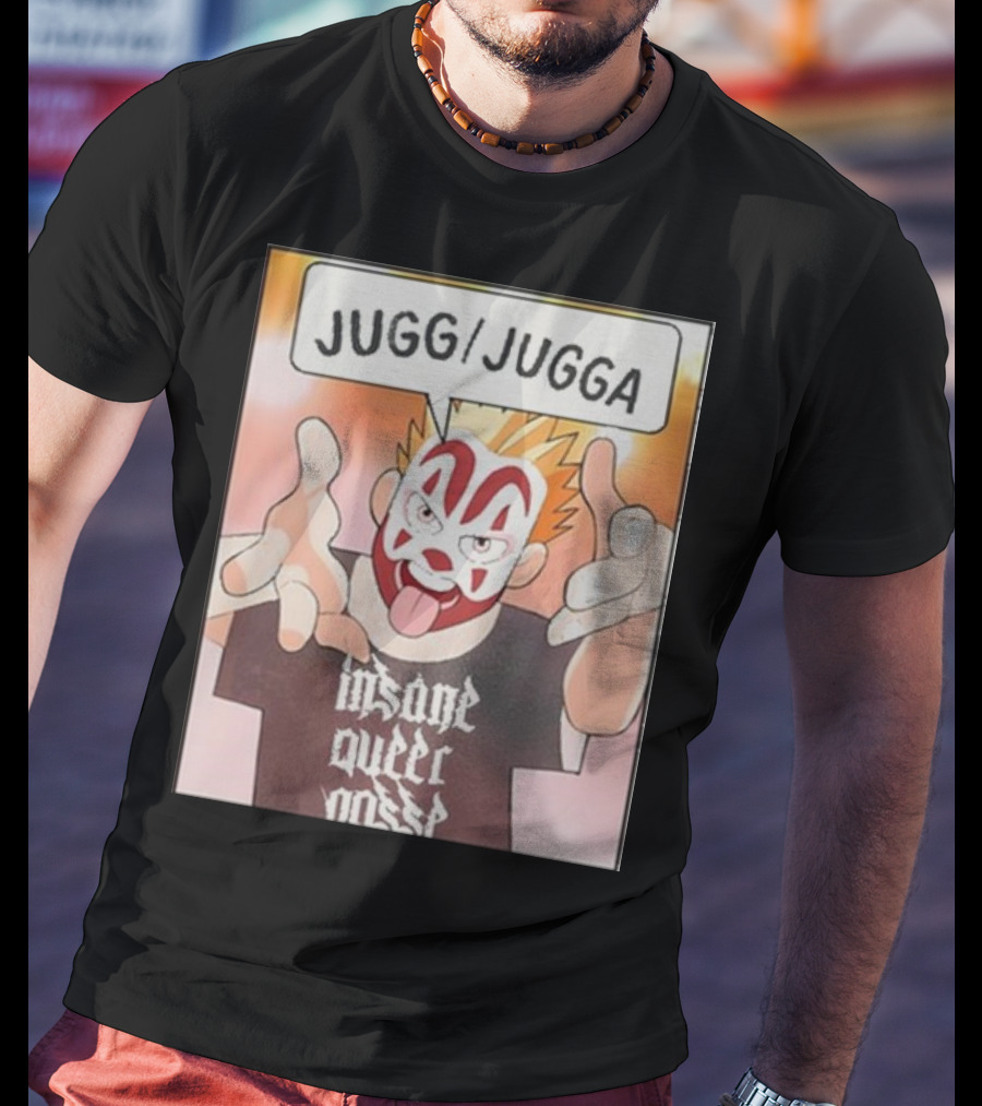 Jugg Jugga Insane Queer Posse Cartoon Character Clown Face T-Shirt