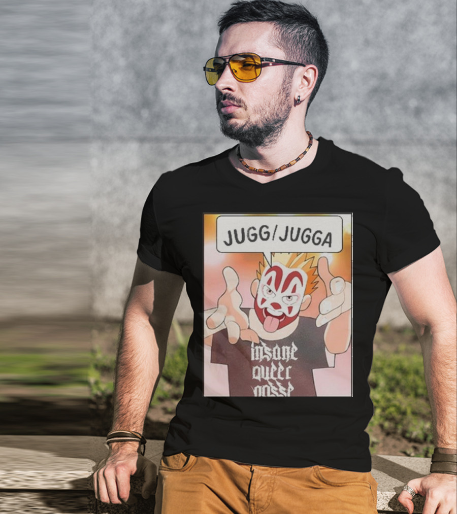 Jugg Jugga Insane Queer Posse Cartoon Character Clown Face T-Shirt