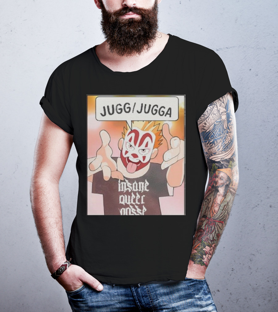 Jugg Jugga Insane Queer Posse Cartoon Character Clown Face T-Shirt
