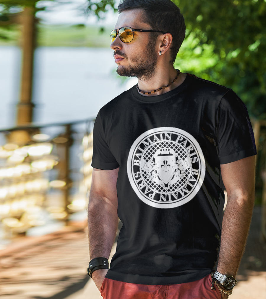 Balmain Paris Crest Emblem Coin T-Shirt