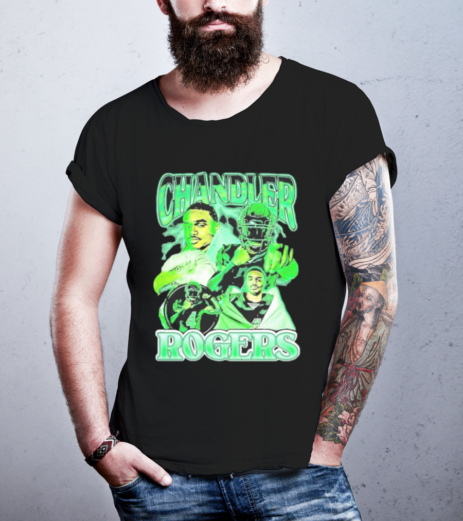 Chandler Rogers Vintage Lightweight Football Eagle Green T-Shirt