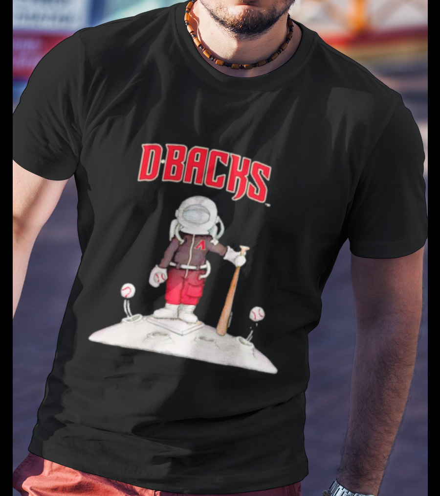 Dbacks Astronaut Mascot With Baseball Bat On Moon T-Shirt