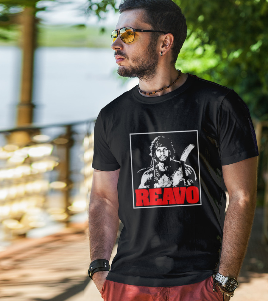 REAVO Hockey Warrior Illustration With Flow Jerguson Reavo T-Shirt