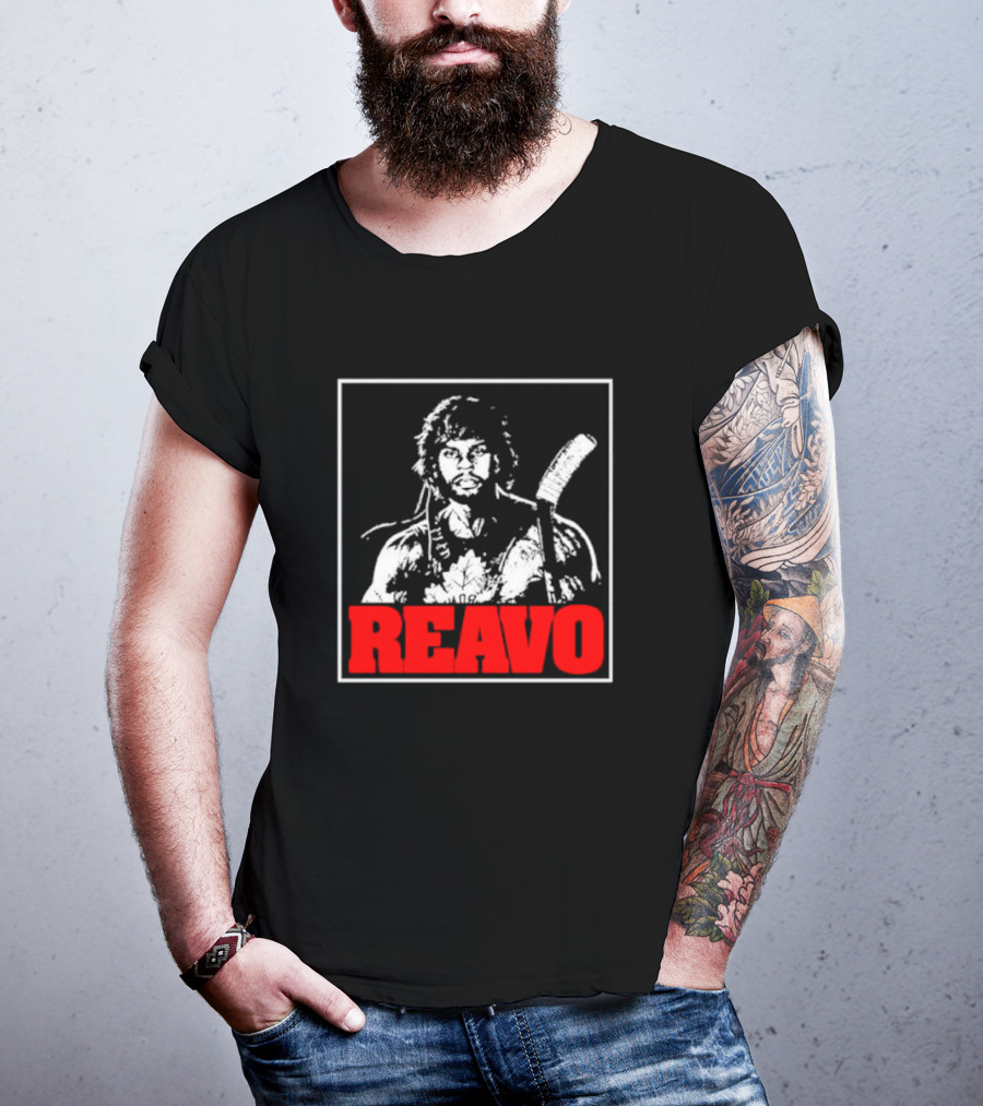 REAVO Hockey Warrior Illustration With Flow Jerguson Reavo T-Shirt