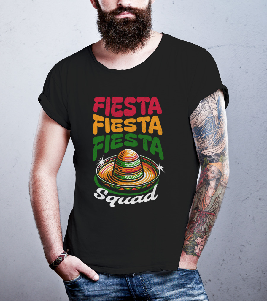 Fiesta Fiesta Fiesta Sombrero Squad Cinco De Mayo T-Shirt