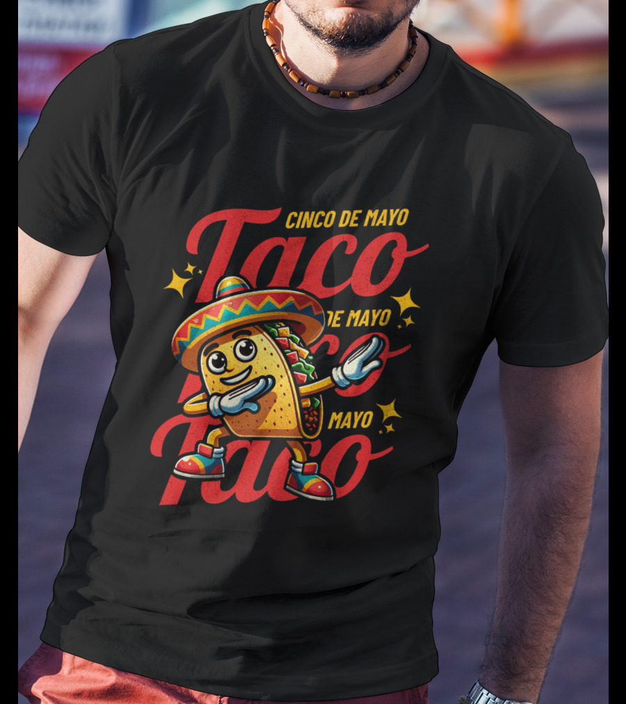 Cinco De Mayo Taco Fest With Sombrero And Stars T-Shirt