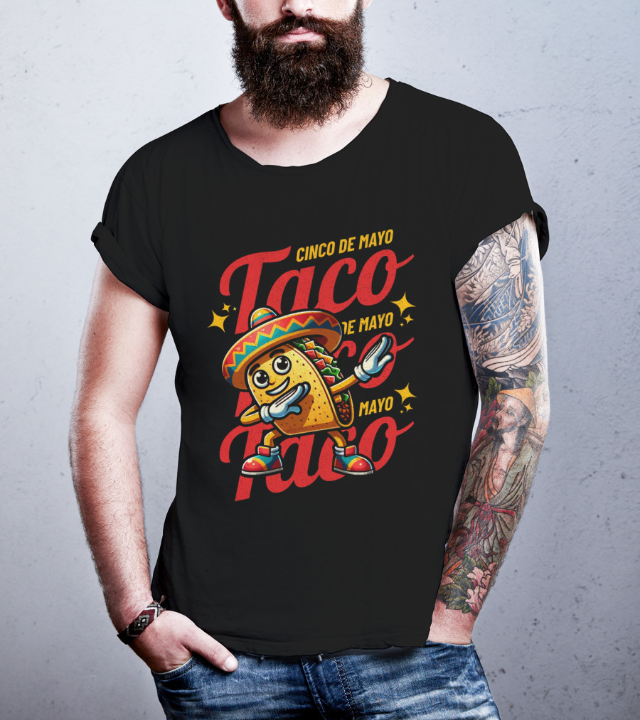 Cinco De Mayo Taco Fest With Sombrero And Stars T-Shirt