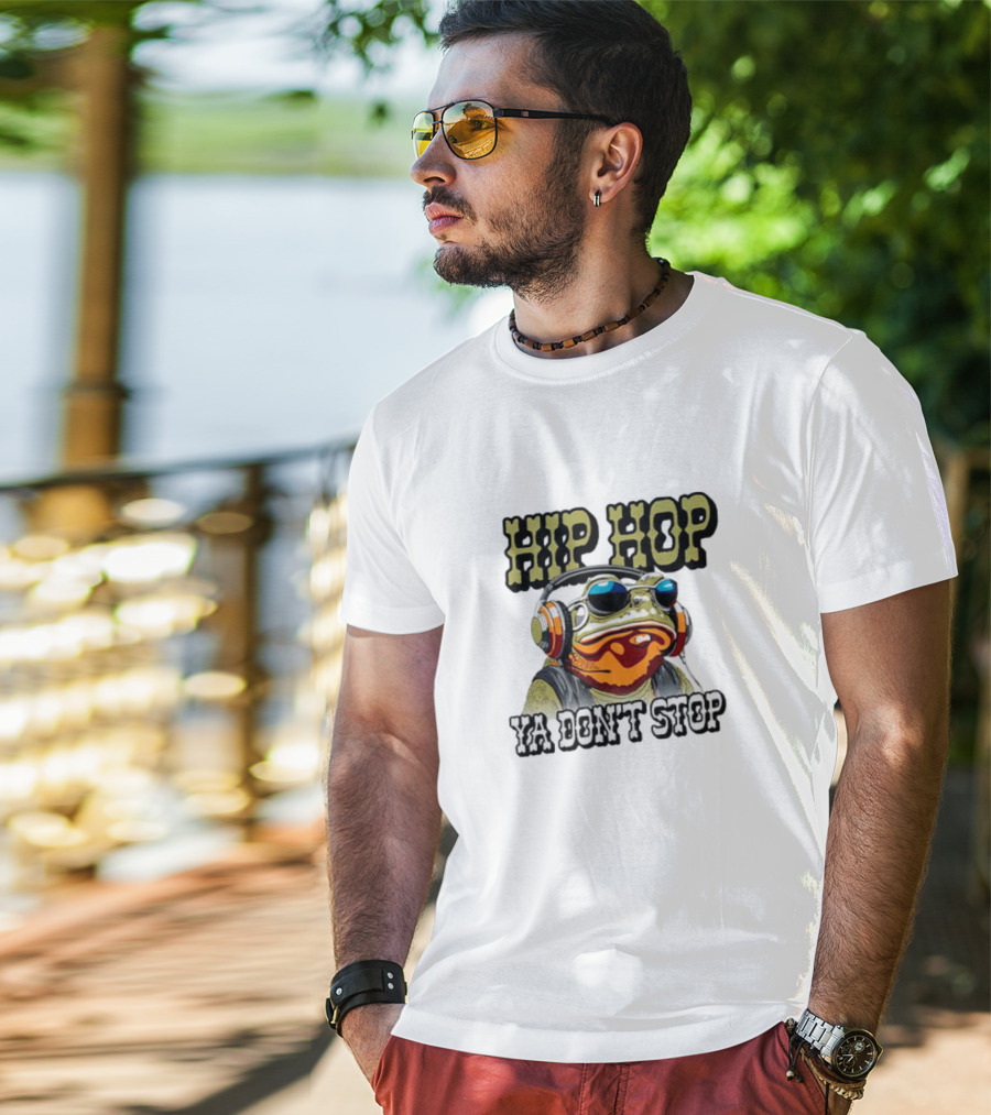 Hip Hop Frog Ya Don't Stop With Headphones T-Shirt