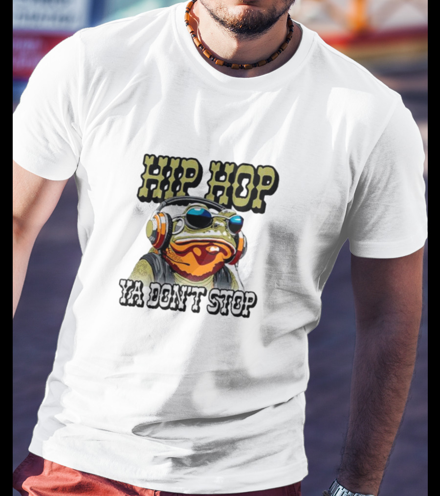 Hip Hop Frog Ya Don't Stop With Headphones T-Shirt
