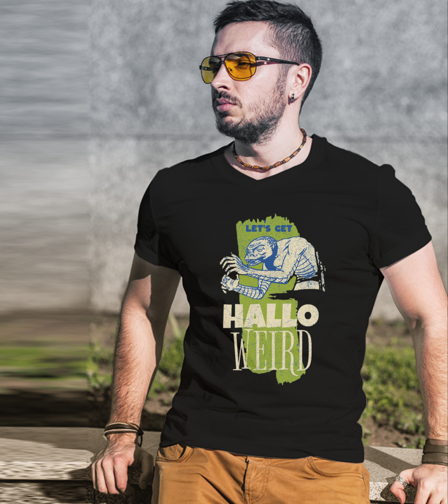 Let's Get Halloweird Creature Illustration With Text T-Shirt