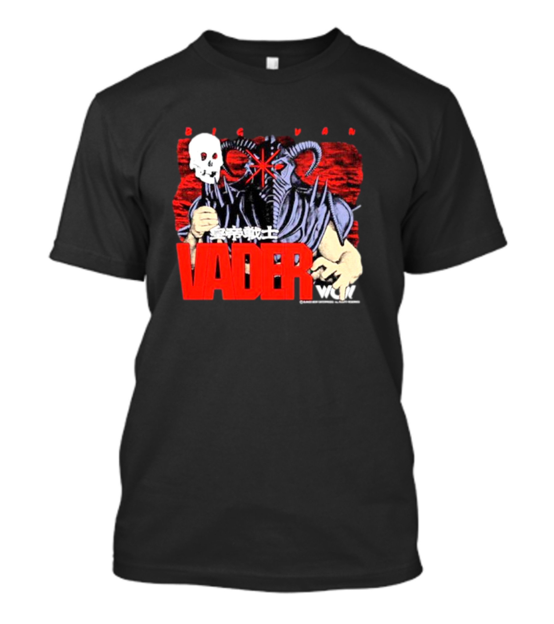 Big Van Vader WCW Skull Mask Japanese Text T-Shirt