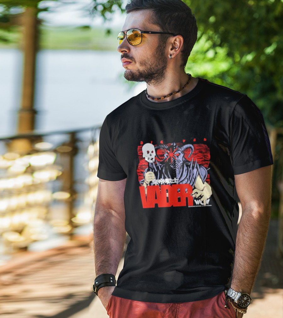 Big Van Vader WCW Skull Mask Japanese Text T-Shirt