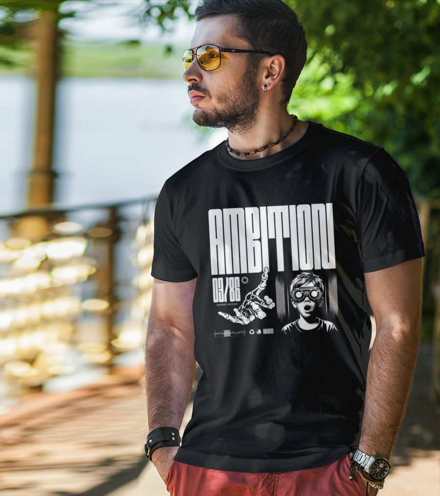 AMBITION 03/86 Embrace The Dawn Child With Goggles And Robotic Hand T-Shirt