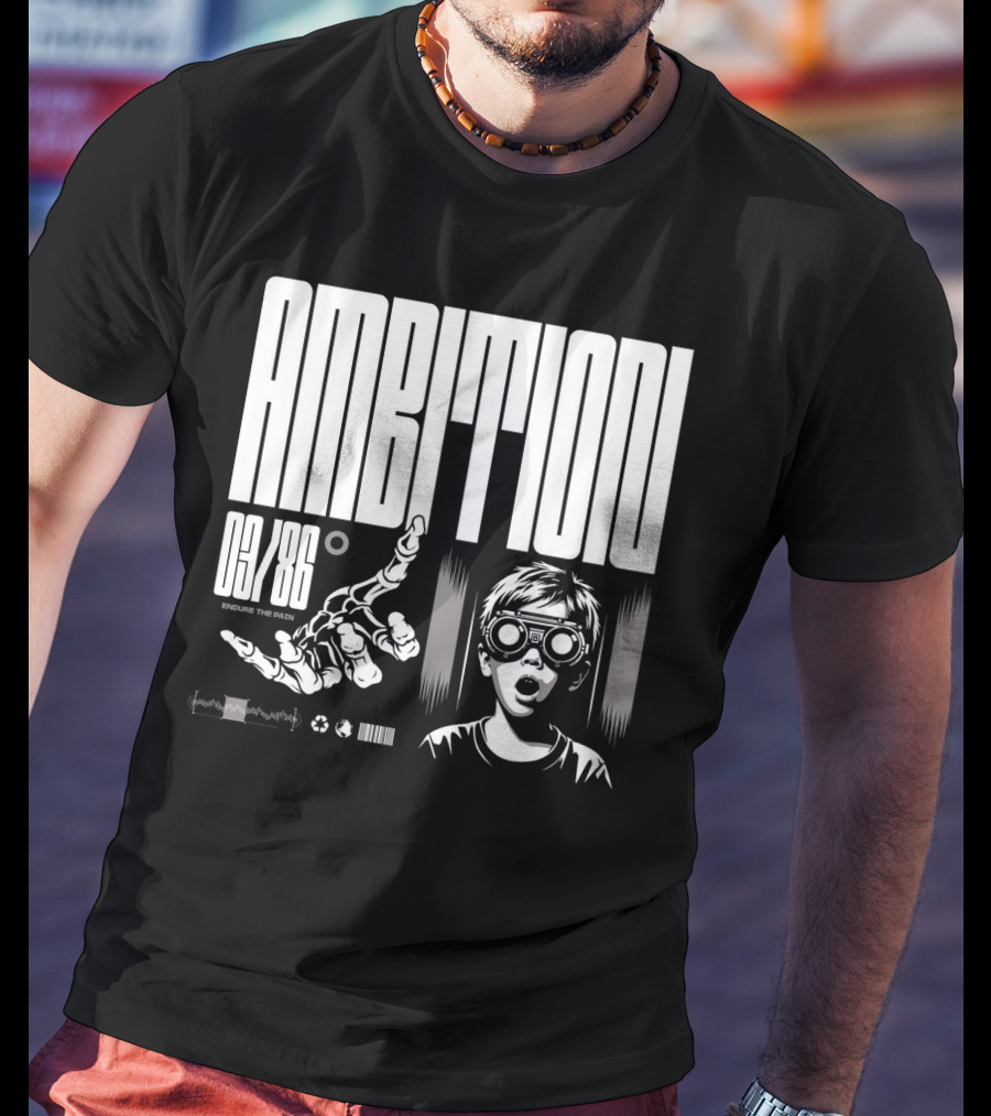 AMBITION 03/86 Embrace The Dawn Child With Goggles And Robotic Hand T-Shirt