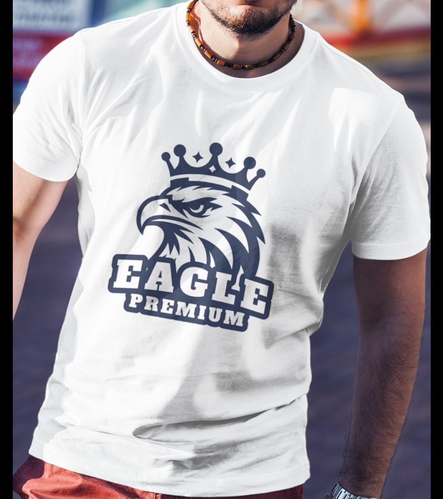 Eagle Premium Mascot With Crown T-Shirt