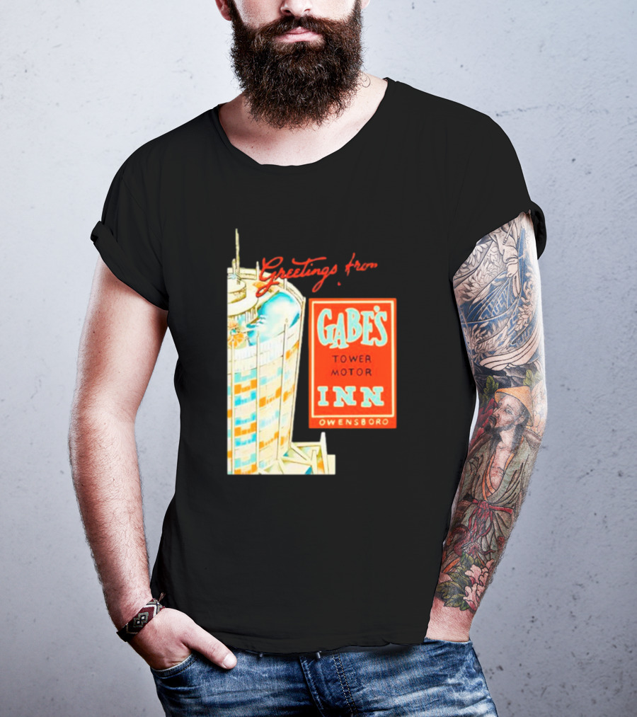 Greetings From Gabe's Tower Motor Inn Owensboro Retro Travel Souvenir T-Shirt